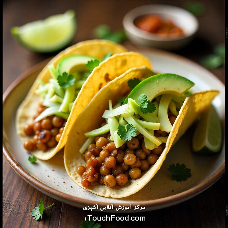 تاکو عدس و کلم تازه در سالادهای سالم فصل