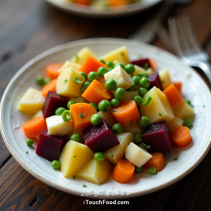 بهترین رسپی های چغندر قرمز: ایده های سالم 2026 خوشمزه و ساده 11 سالاد روسی با چغندر قرمز - سالادهای سالم فصل