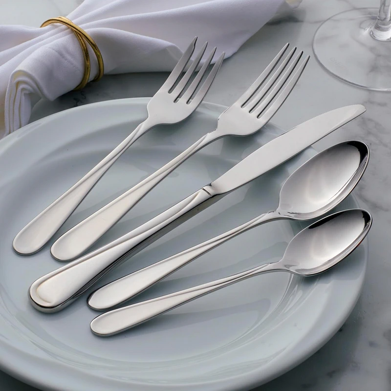 بهترین ست قاشق چنگال ضدباکتری ایمن 2025: 4 مدل برتر بهداشتی 5 Oneida Flight 45-Piece Everyday Flatware Set