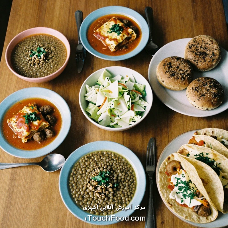 مقایسه رسپی های عدس و کلم در مواد مغذی سبزیجات