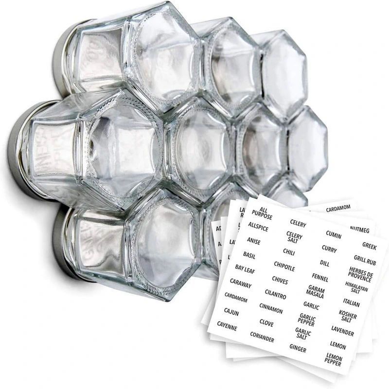 بهترین ست ادویه دان مغناطیسی آشپزخانه 2025: 4 مدل برتر برای آشپزخانه 3 Gneiss Spice Hexagonal Magnetic Jars