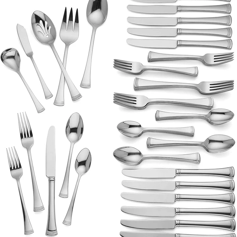 بهترین ست قاشق چنگال ضدباکتری ایمن 2025: 4 مدل برتر بهداشتی 4 Lenox Portola 65-Piece Flatware Set