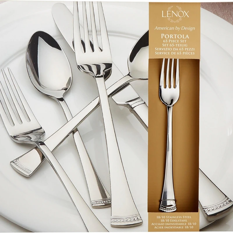 بهترین ست قاشق چنگال ضدباکتری ایمن 2025: 4 مدل برتر بهداشتی 3 Lenox Portola 65-Piece Flatware Set