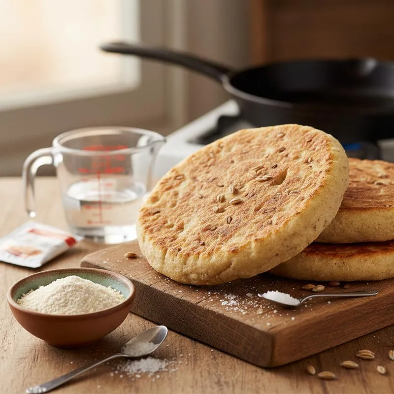 نان خانگی با آرد جو تابه‌ای مقوی برای شرایط بحرانی