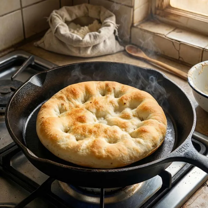 نان پیتا تابه‌ای خانگی مناسب شرایط بحرانی با کمترین مواد